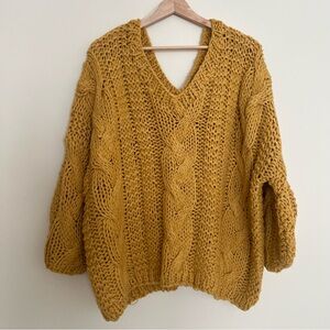 Vici Chunky Knit Mustard Sweater